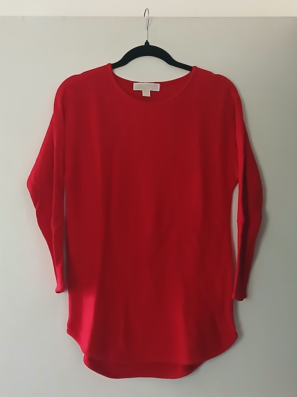 MICHAEL KORS Red Long Sleeve Sweater Tunic Size Small